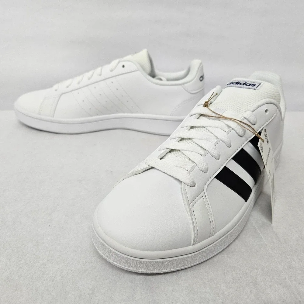Adidas Grand Court Base‎ Tennis Shoes EE7904 White Black Men's Size 7